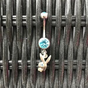 playboy dangly crystal belly button navel ring